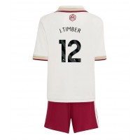 Arsenal Jurrien Timber #12 Tretí Detský futbalový dres 2025-26 Krátky Rukáv (+ trenírky)